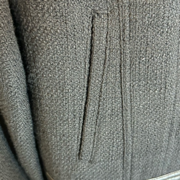 KARL LAGERFELD PARIS Sz 16 Bomber Jacket Twill Vegan Leather Combination NEW - Picture 10 of 12